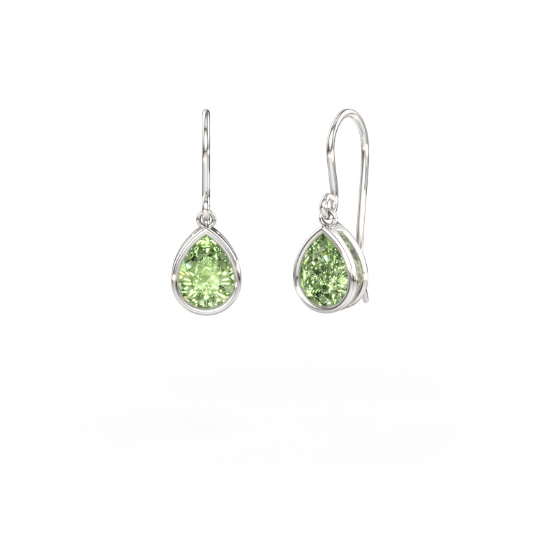 Immagine di Orecchini Lavon PER 585 oro bianco Diamante lab grown verde 8x6 mm