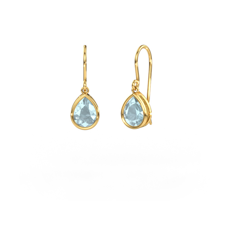 Image of Earrings Lavon PER 585 gold Aquamarine 8x6 mm