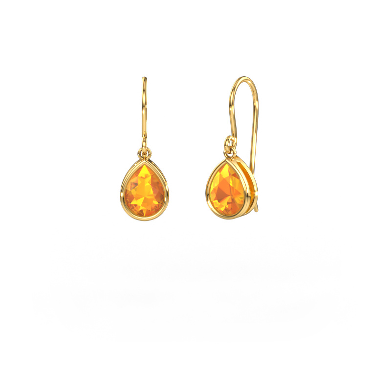 Image of Earrings Lavon PER 585 gold Citrin 8x6 mm