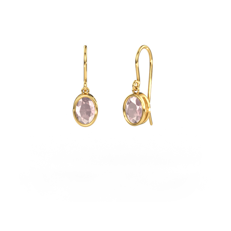 Image of Earrings Lavon OVL 585 gold Morganite champagne 7x5 mm