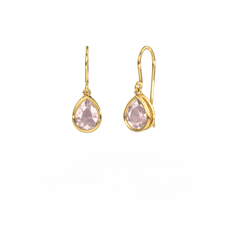 Image of Earrings Lavon PER 585 gold Morganite champagne 8x6 mm