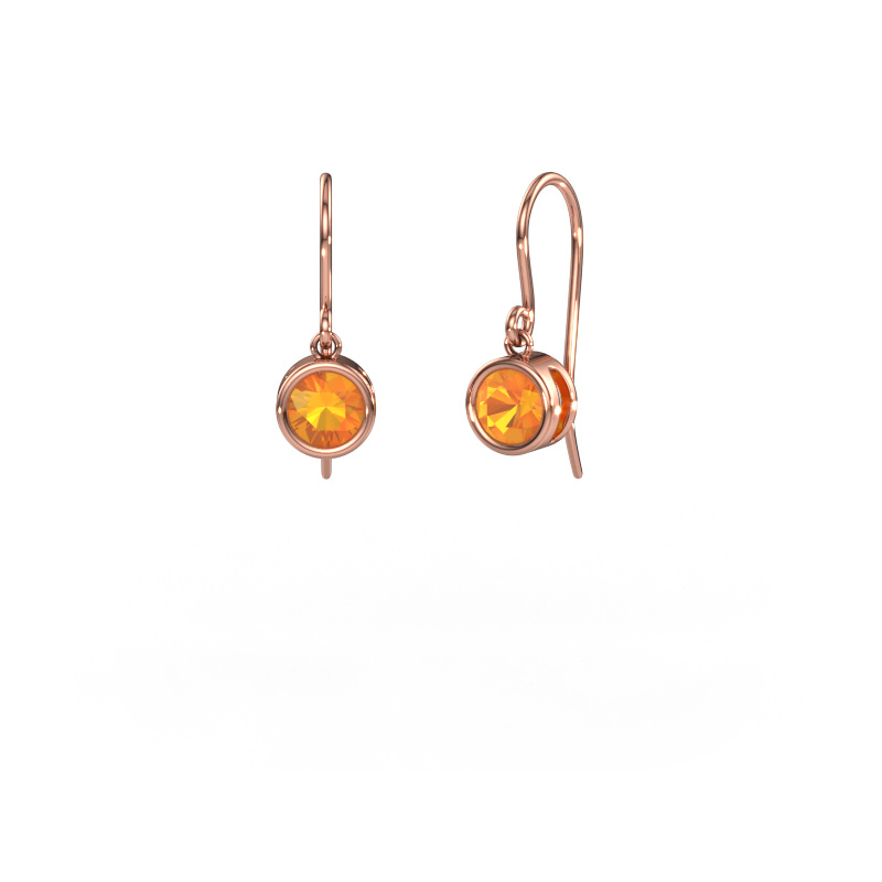 Image of Earrings Lavon RND 585 rose gold Citrin 5 mm