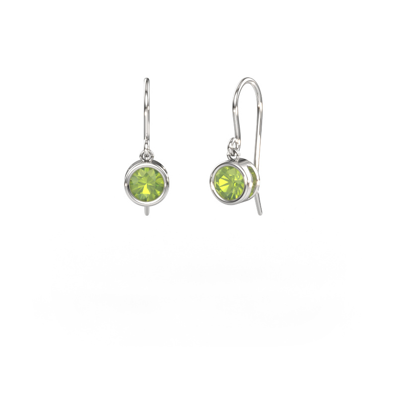 Image of Earrings Lavon RND 950 platinum Peridot 5 mm