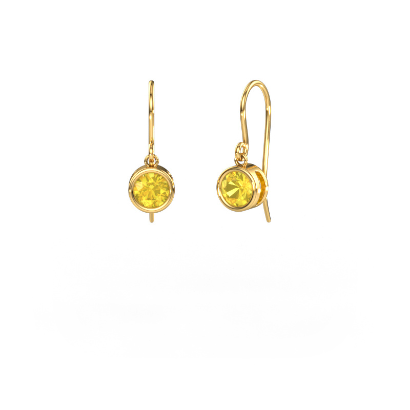 Image de Boucles d'oreilles Lavon RND 585 or jaune Saphir jaune 5 mm