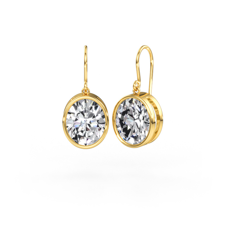Image of Earrings Lavon OVL 585 gold Lab grown diamond 10.10 crt