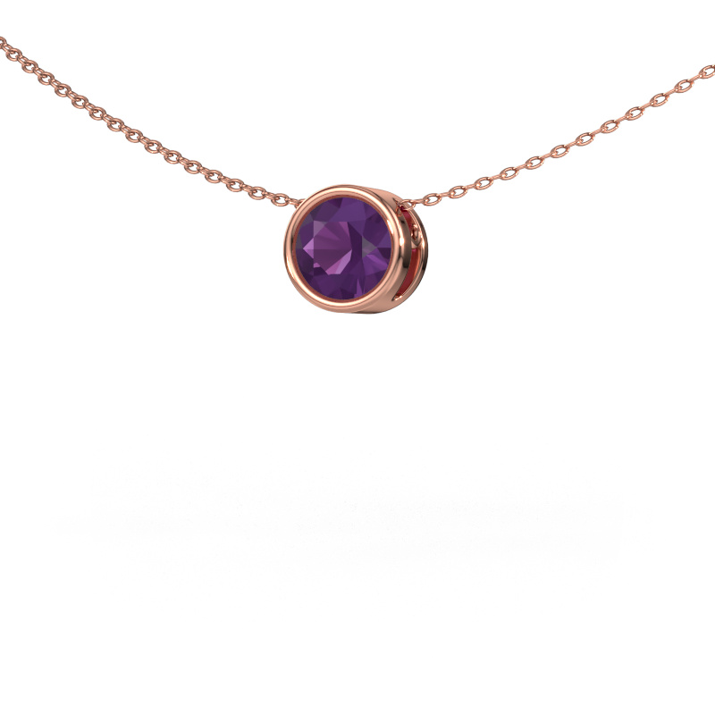 Image of Pendant Lavon RND 585 rose gold Amethyst 6.5 mm