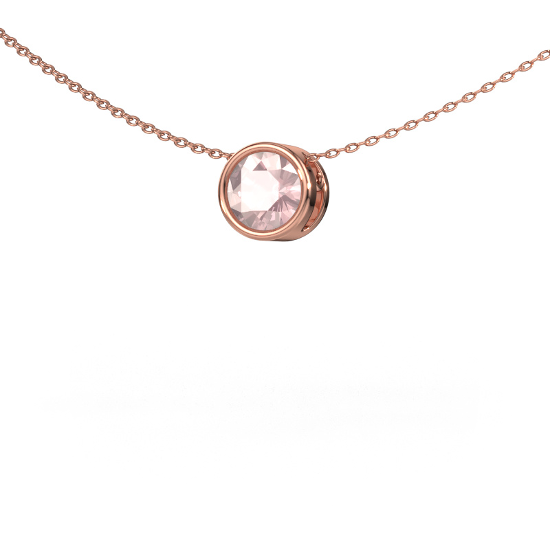 Image de Pendentif Lavon RND 585 or rose Champagne morganite 6.5 mm