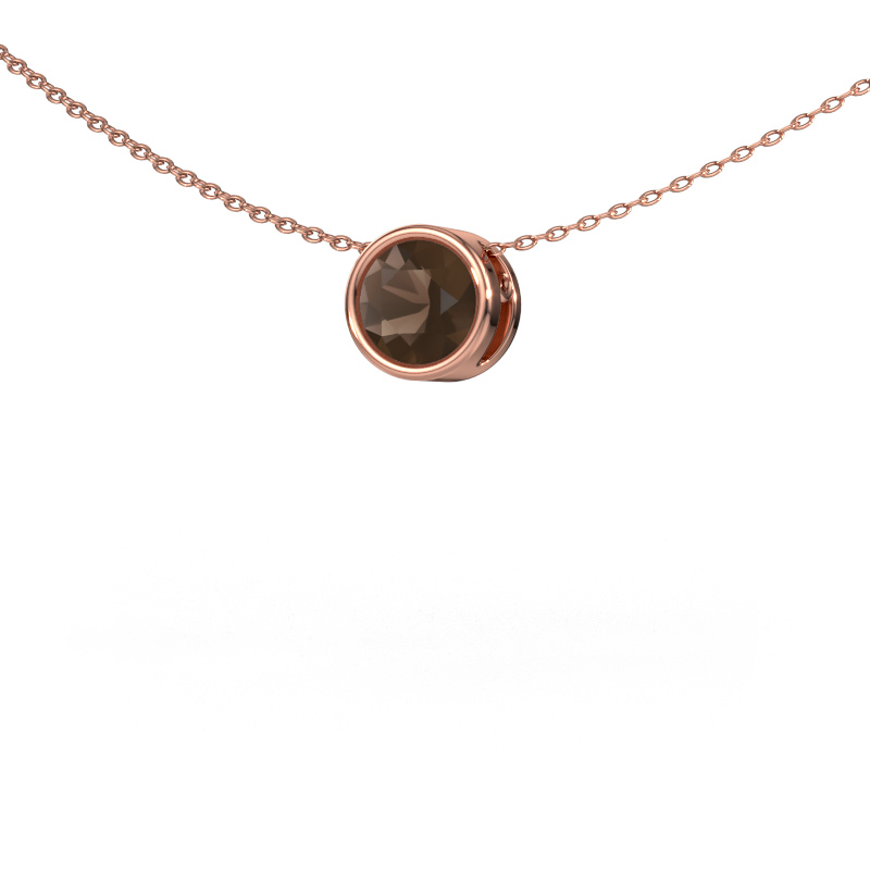 Image of Pendant Lavon RND 585 rose gold Smokey quartz 6.5 mm