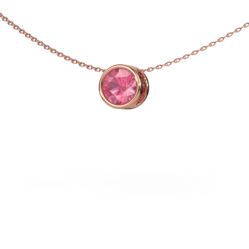 Image of Pendant Lavon RND 585 rose gold Pink sapphire 6.5 mm