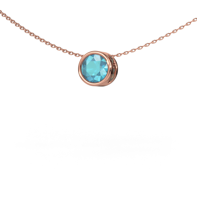 Image of Pendant Lavon RND 585 rose gold Blue topaz 6.5 mm