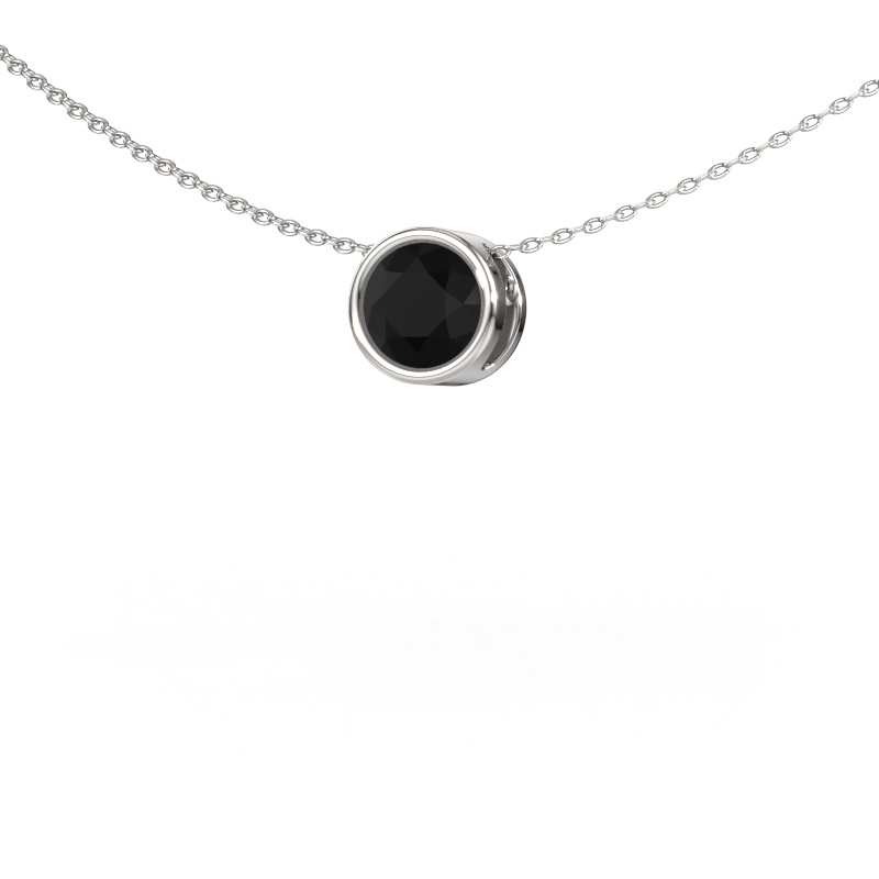 Image of Pendant Lavon RND 585 white gold Black diamond 1.30 crt