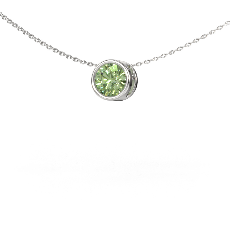 Bild von Anhänger Lavon RND 585 Weißgold Grüner Labor-Diamant 6.5 mm