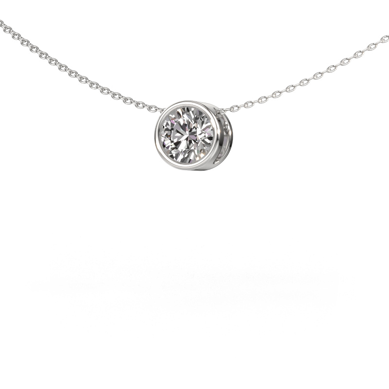 Image of Pendant Lavon RND 585 white gold Custom diamond 6.5 mm
