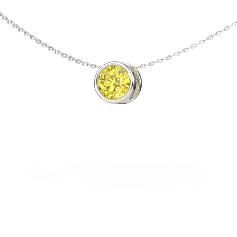 Bild av Hänge Lavon RND 585 vitt guld Gul labbodlad diamant 6.5 mm