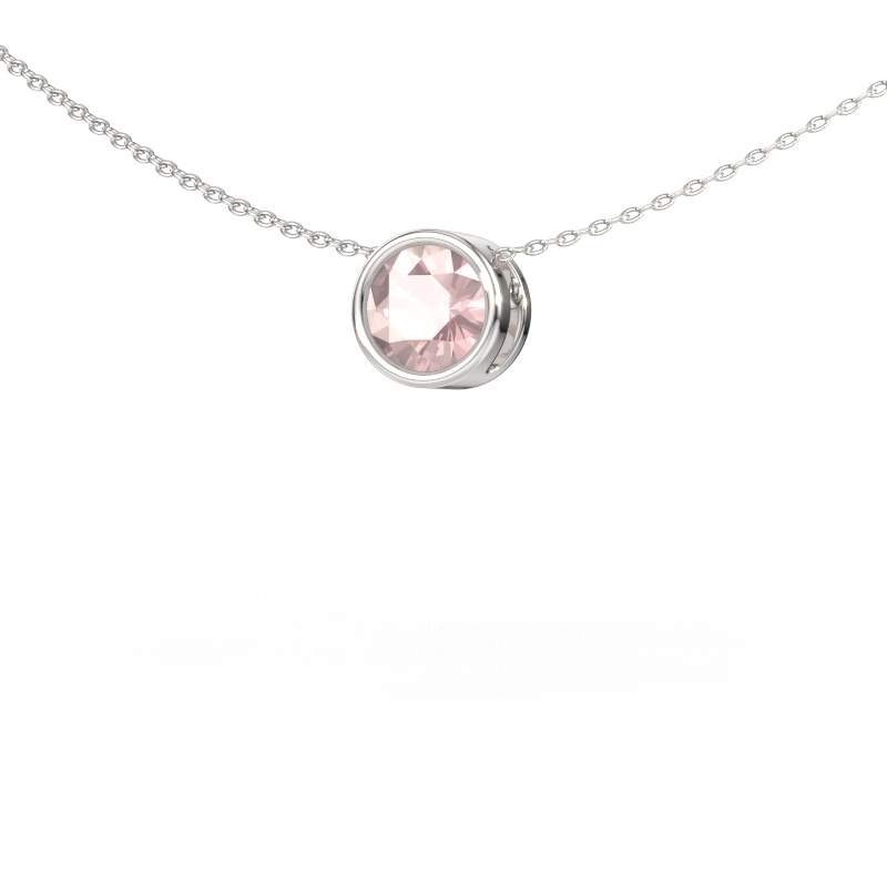 Immagine di Ciondolo Lavon RND 585 oro bianco Morganite champagne 6.5 mm
