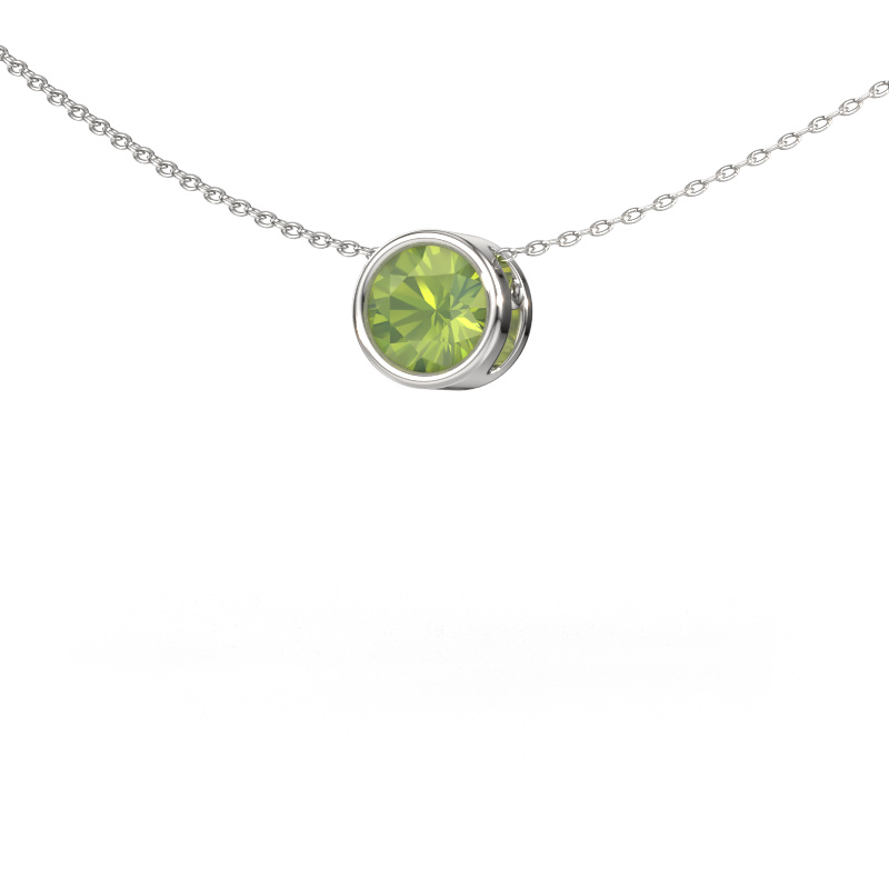 Afbeelding van Hanger Lavon RND 585 witgoud Peridoot 6.5 mm