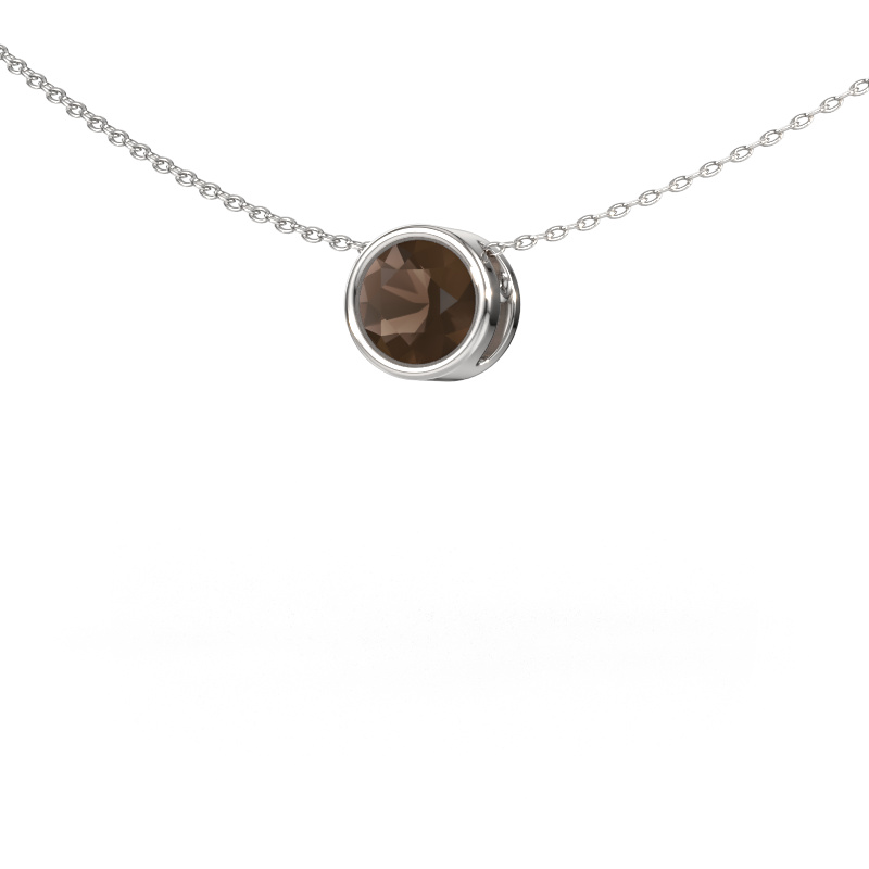 Image of Pendant Lavon RND 585 white gold Smokey quartz 6.5 mm