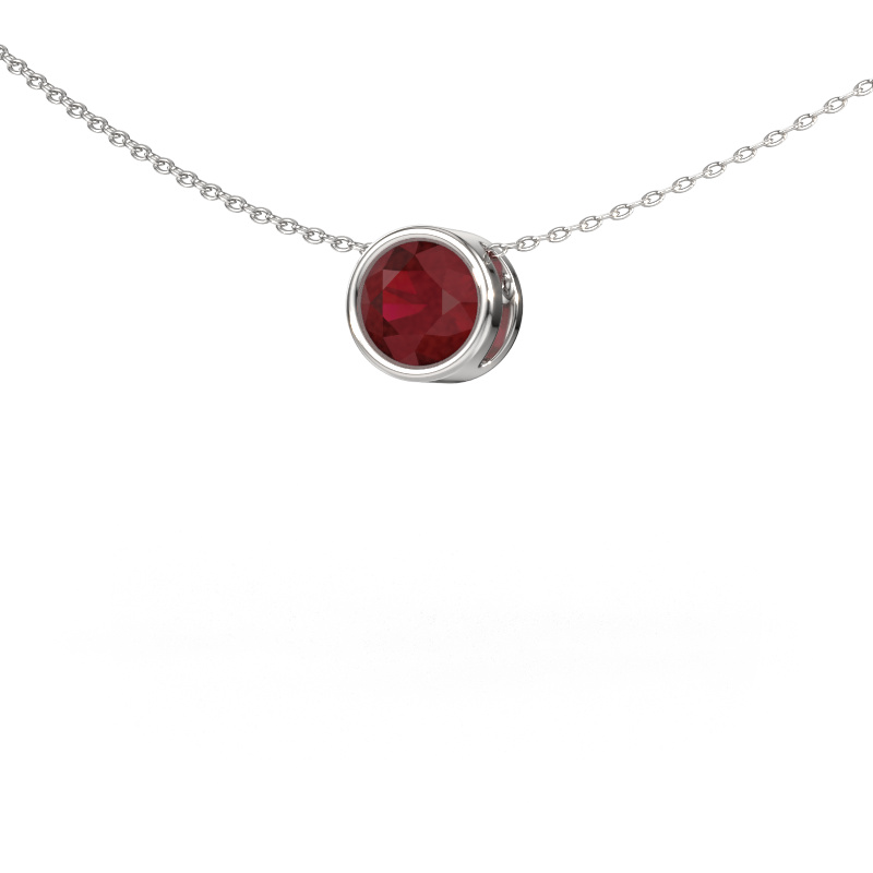 Image of Pendant Lavon RND 585 white gold Ruby 6.5 mm