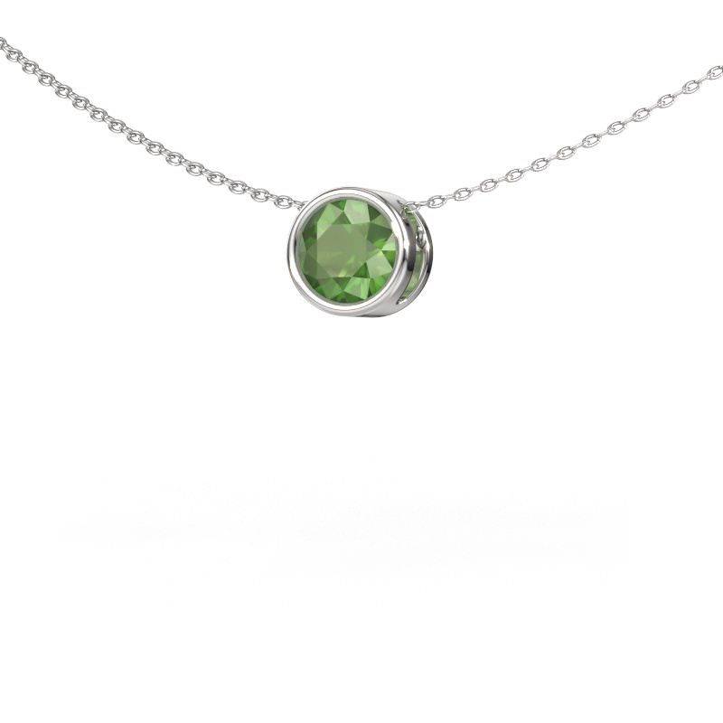 Image de Pendentif Lavon RND 950 platine Vert tourmaline 6.5 mm