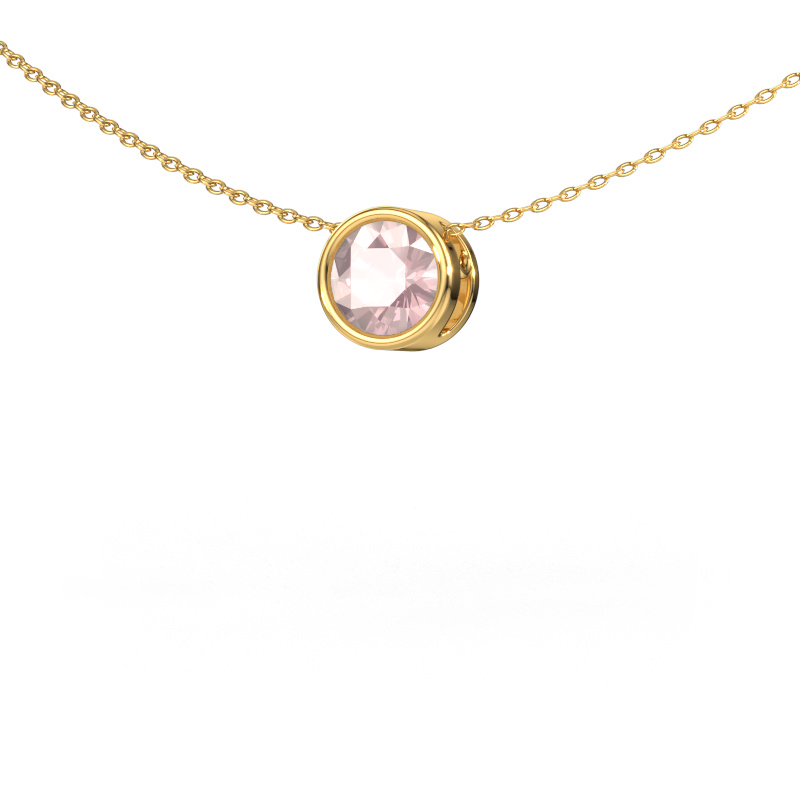Image of Pendant Lavon RND 585 gold Morganite champagne 6.5 mm