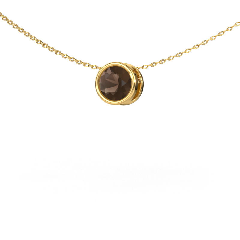 Image of Pendant Lavon RND 585 gold Smokey quartz 6.5 mm