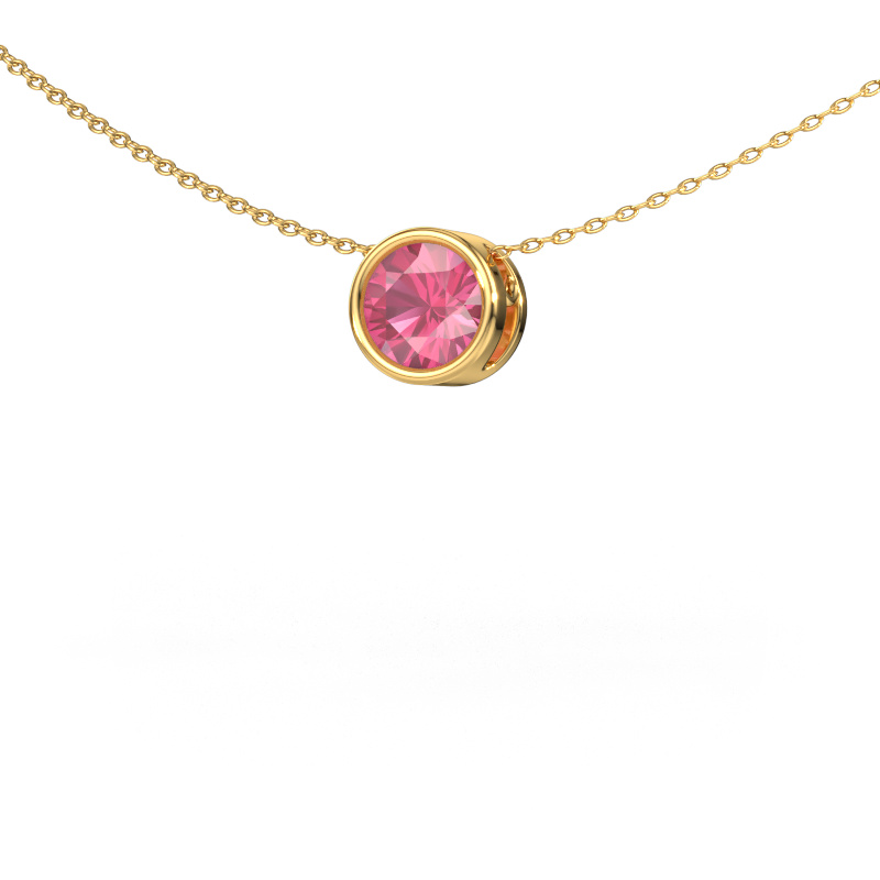 Image of Pendant Lavon RND 585 gold Pink sapphire 6.5 mm