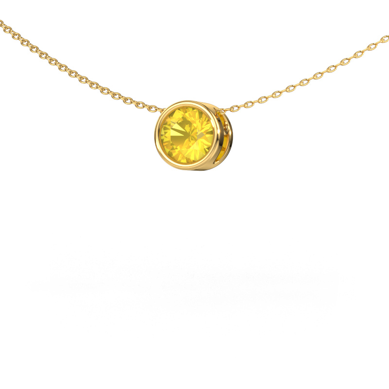 Image of Pendant Lavon RND 585 gold Yellow sapphire 6.5 mm