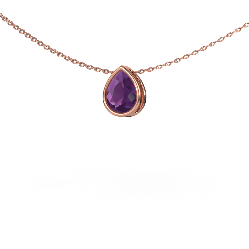 Image of Pendant Lavon PER 585 rose gold Amethyst 8x6 mm