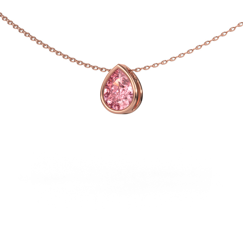 Image de Pendentif Lavon PER 585 or rose Diamant synthétique roze 8x6 mm