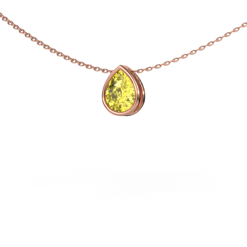 Image de Pendentif Lavon PER 585 or rose Diamants synthétiques jaune 8x6 mm