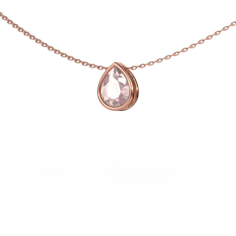 Image de Pendentif Lavon PER 585 or rose Champagne morganite 8x6 mm