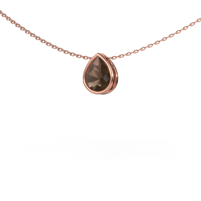 Image of Pendant Lavon PER 585 rose gold Smokey quartz 8x6 mm