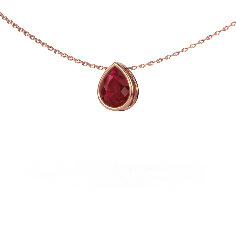 Image of Pendant Lavon PER 585 rose gold Ruby 8x6 mm