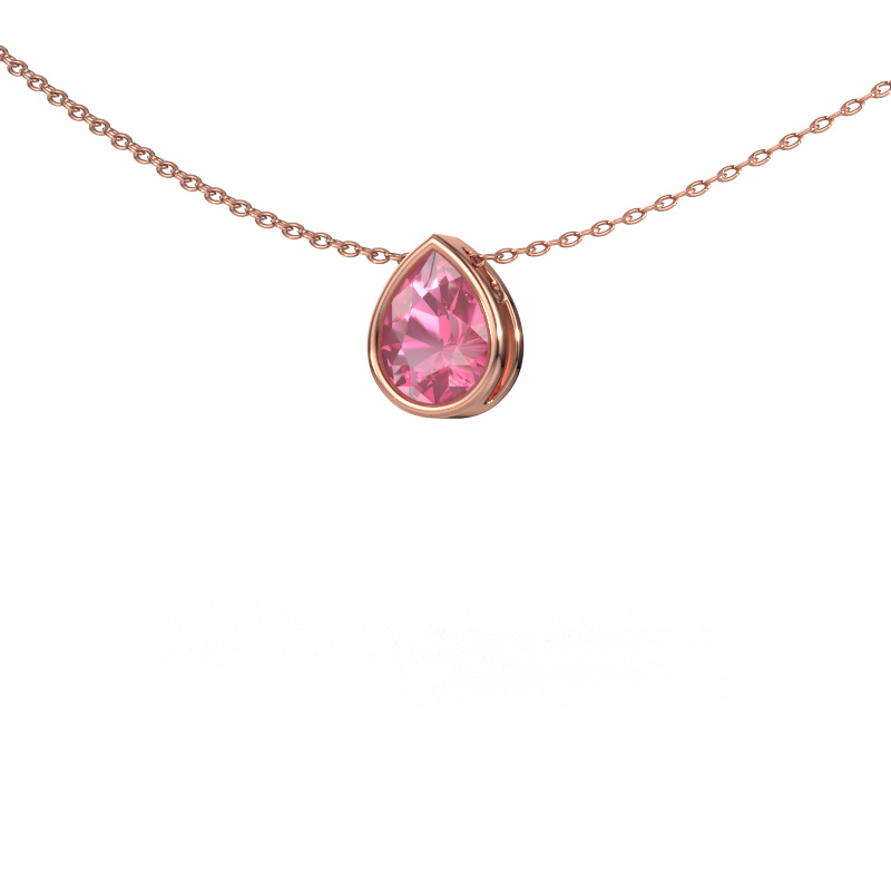 Image of Pendant Lavon PER 585 rose gold Pink sapphire 8x6 mm