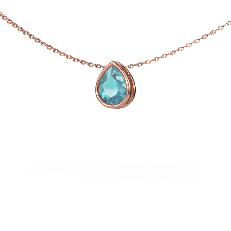 Bild von Anhänger Lavon PER 585 Roségold Blau Topas 8x6 mm