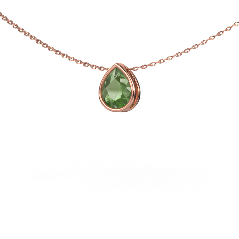 Image de Pendentif Lavon PER 585 or rose Vert tourmaline 8x6 mm
