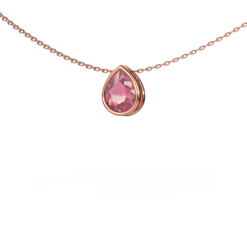 Image de Pendentif Lavon PER 585 or rose Rose tourmaline 8x6 mm