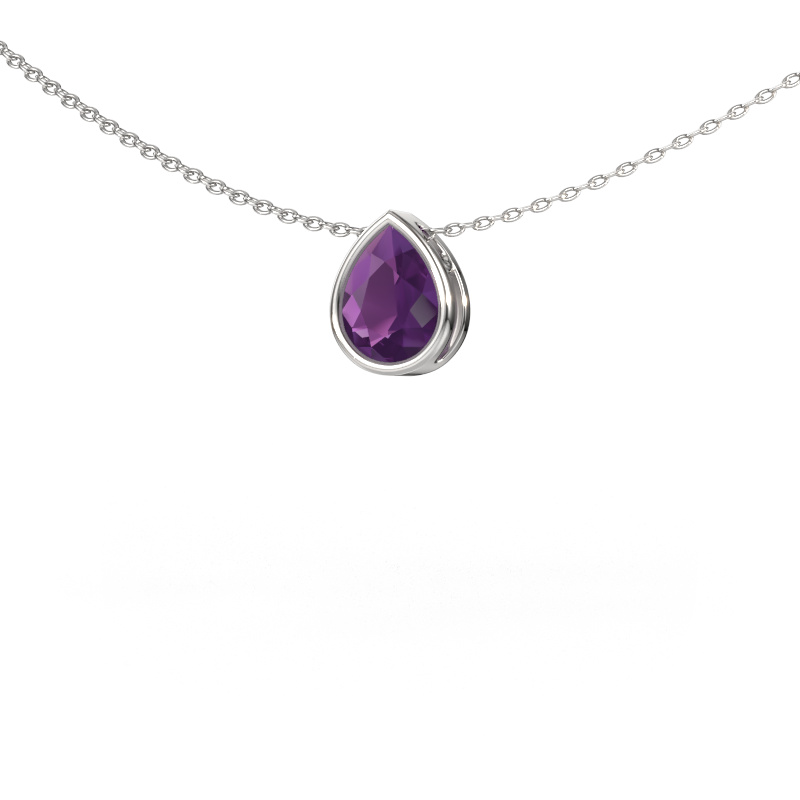 Image of Pendant Lavon PER 950 platinum Amethyst 8x6 mm