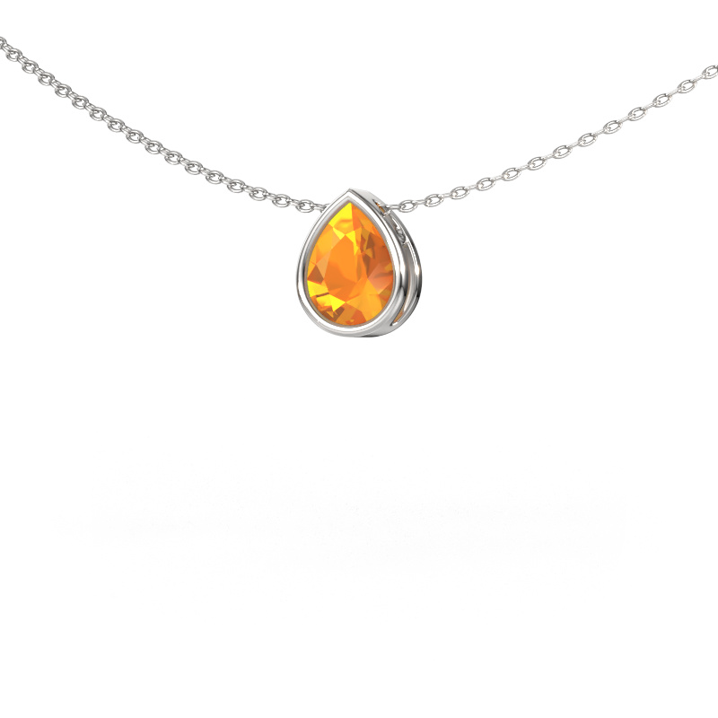 Image de Pendentif Lavon PER 585 or blanc Citrine 8x6 mm