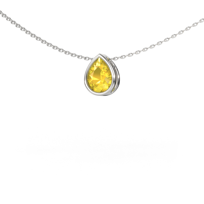 Image of Pendant Lavon PER 950 platinum Yellow sapphire 8x6 mm