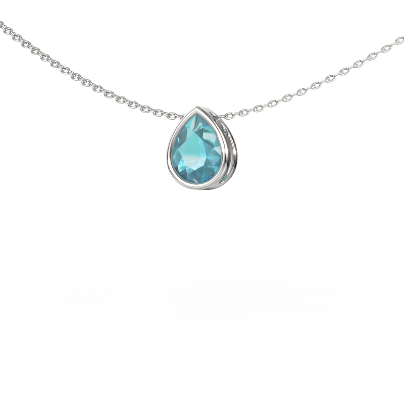 Image of Pendant Lavon PER 950 platinum Blue topaz 8x6 mm