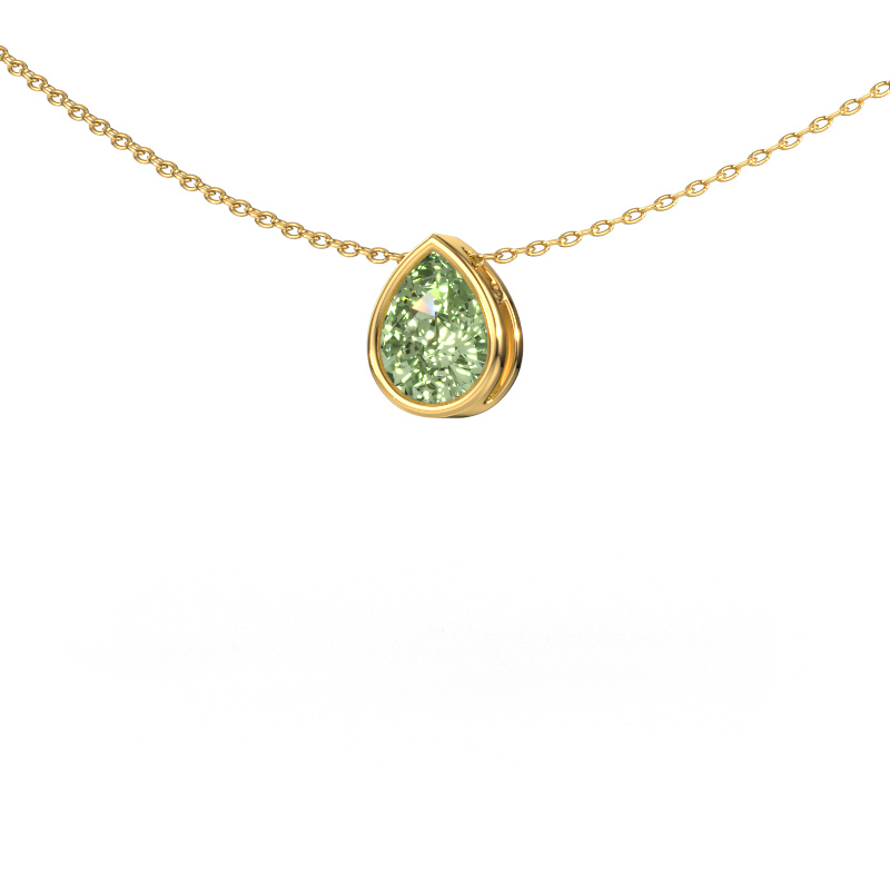Image de Pendentif Lavon PER 585 or jaune Diamants synthétiques vert 8x6 mm