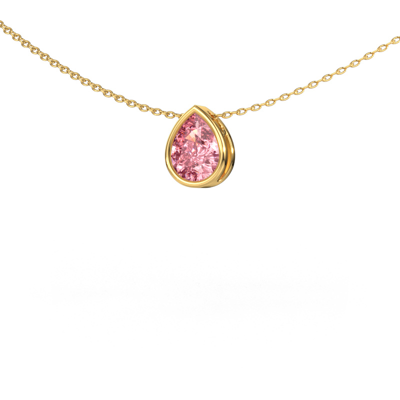 Image of Pendant Lavon PER 585 gold Pink lab grown diamond 8x6 mm