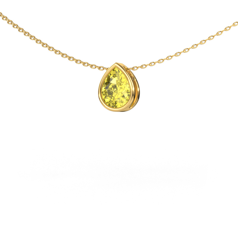 Image of Pendant Lavon PER 585 gold Yellow lab grown diamond 8x6 mm