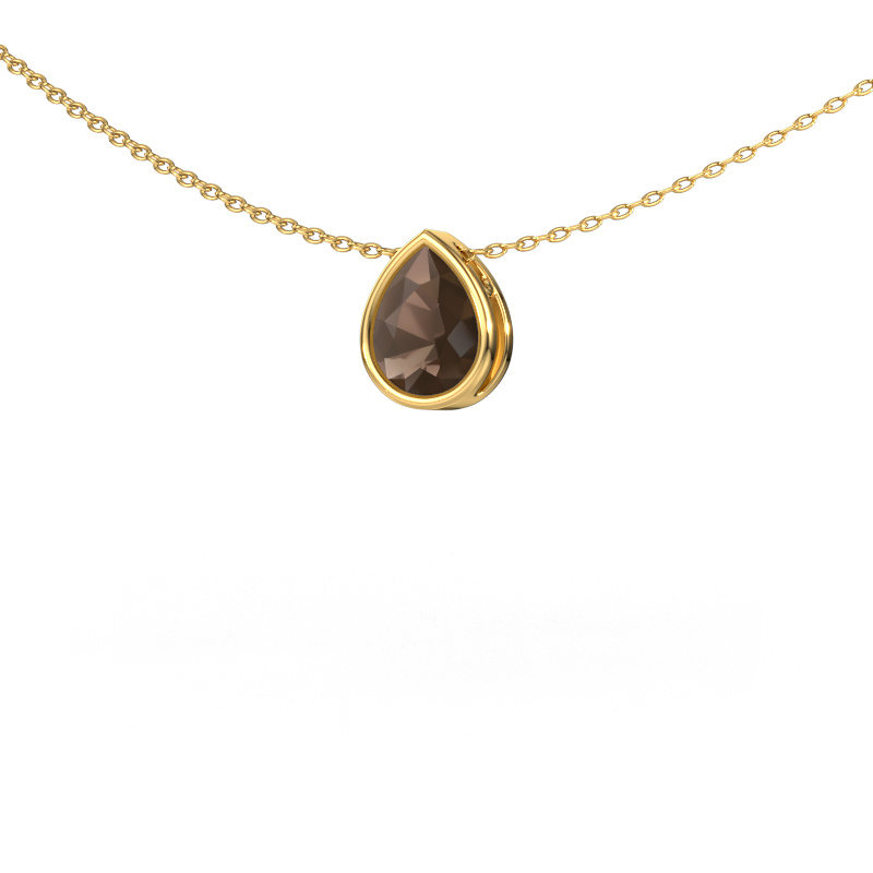 Image of Pendant Lavon PER 585 gold Smokey quartz 8x6 mm