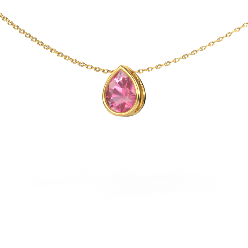 Image of Pendant Lavon PER 585 gold Pink sapphire 8x6 mm