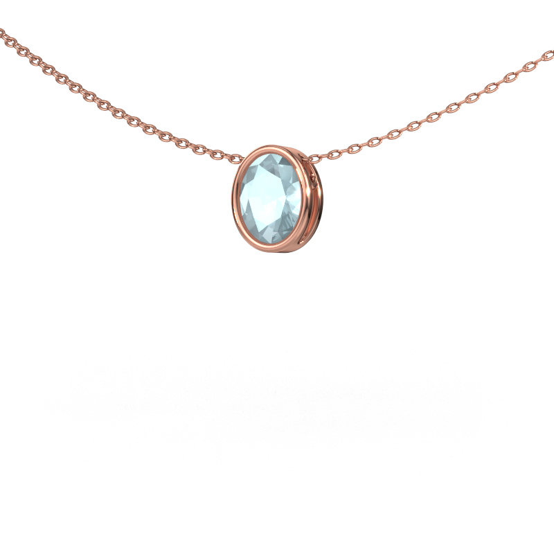 Image of Pendant Lavon OVL 585 rose gold Aquamarine 7,5x5,5 mm