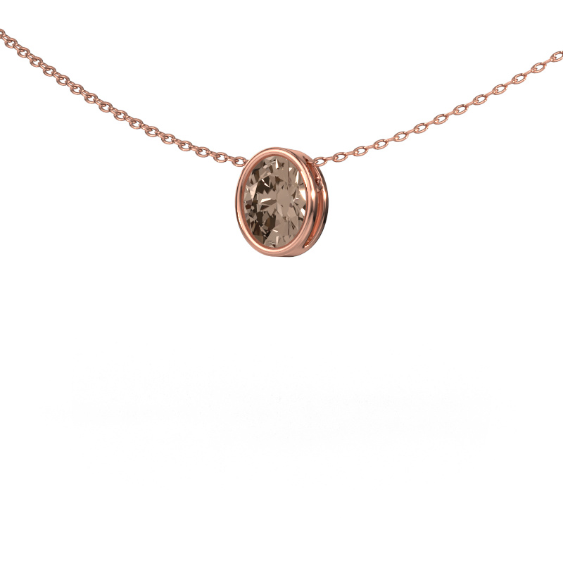 Image of Pendant Lavon OVL 585 rose gold Brown diamond 0.80 crt