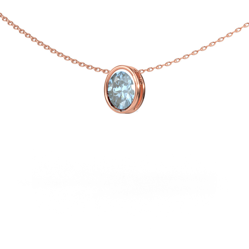 Bild av Hänge Lavon OVL 585 roséguld Blå labbodlad diamant 7,5x5,5 mm