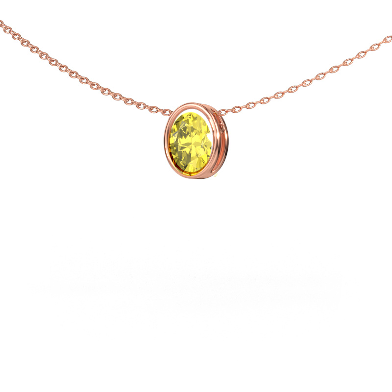Immagine di Ciondolo Lavon OVL 585 oro rosa Diamante lab grown giallo 7,5x5,5 mm